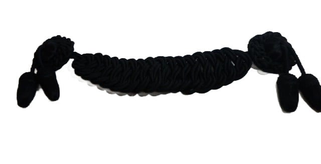 Zwart koord voor op de borst van de rouwmantel