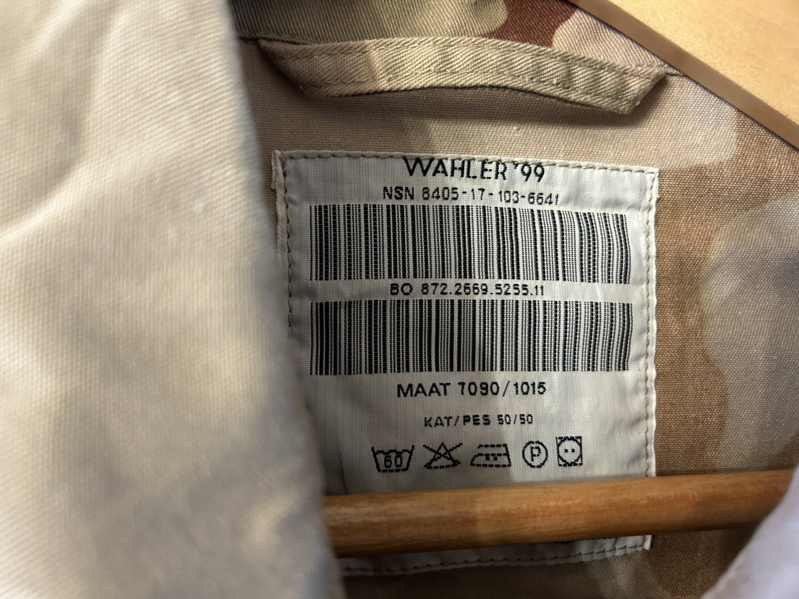 KL Desert camouflage gevechts basisjas  7090/1015