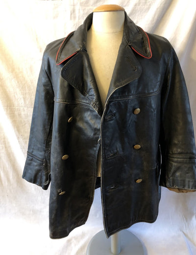 Veste de moto en cuir noir - années 50