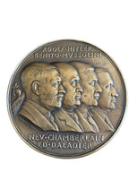 Verdrag van München 1938 - Grote bronzen plaquette 12,5cm 498g