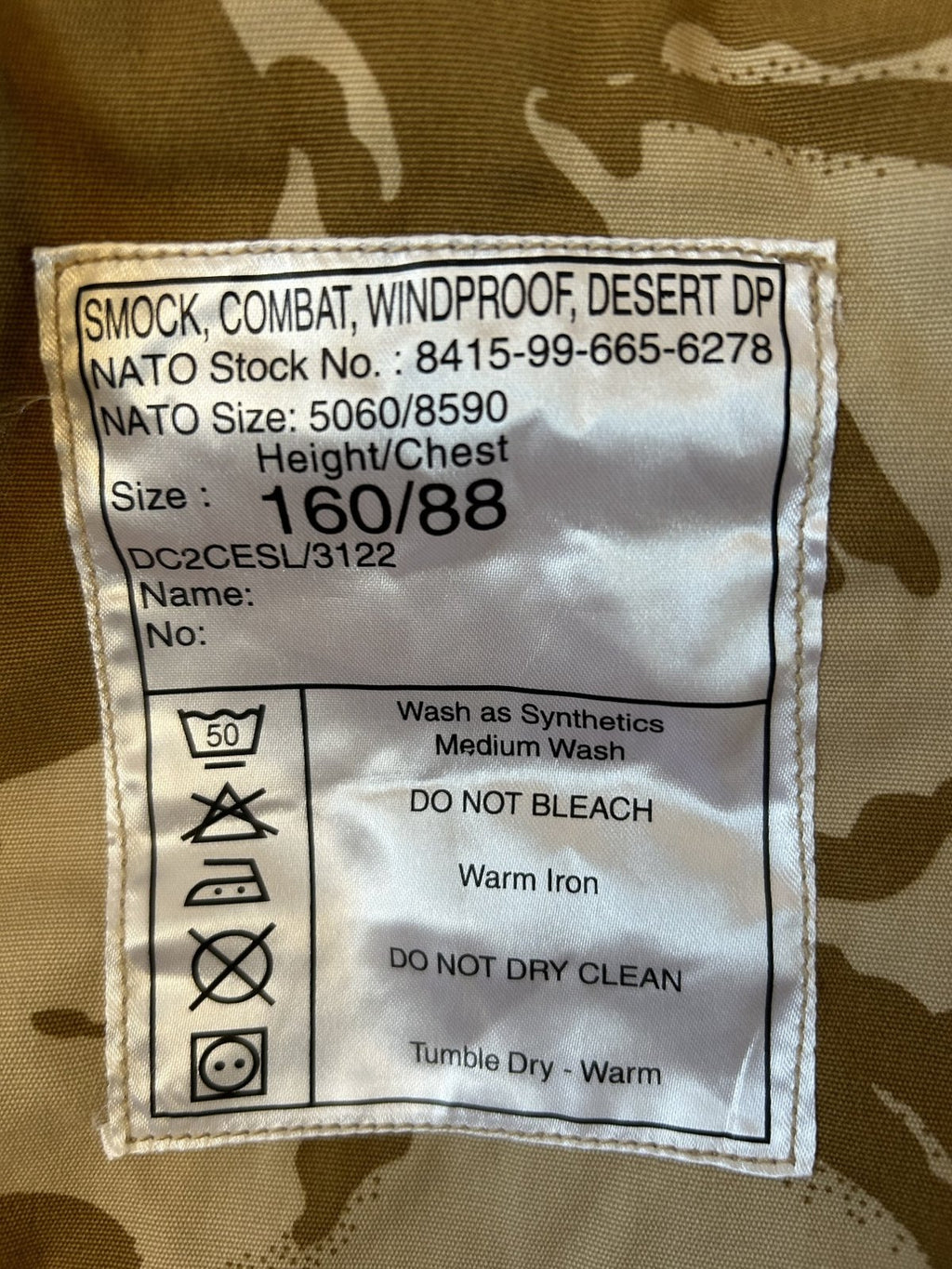 Engelse Smock Combat Windproof desert