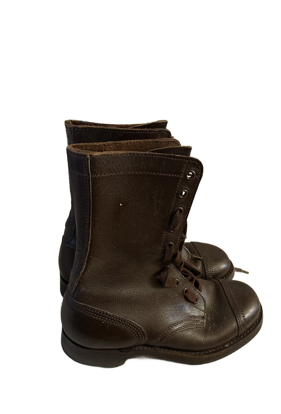 Bruin lederen gevechtslaarzen ,jaren 60