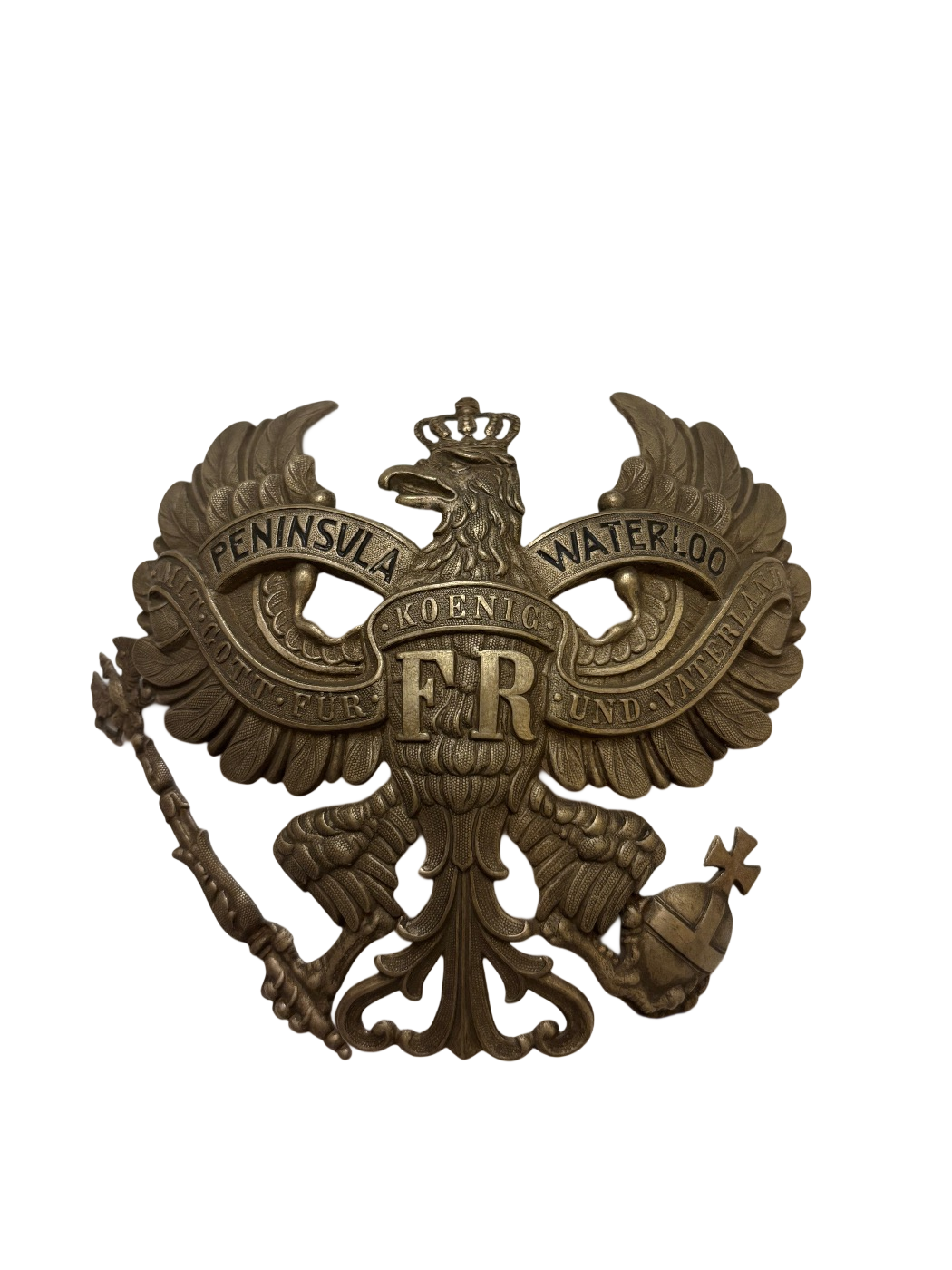 Zeldzame Pruisische Officier Helmplaat - Hannover IR 77 - Peninsula/Waterloo