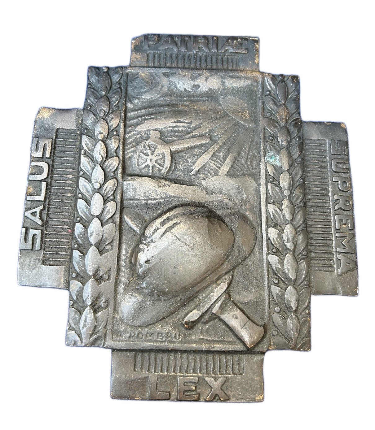 Bronzen plaquette van het Vuurkruis