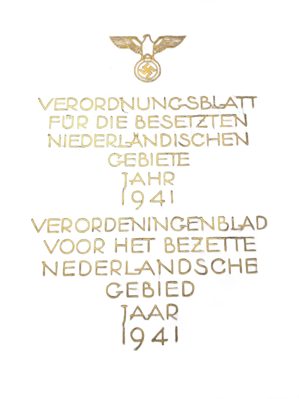 Boek: Verordnungsblad für die besetzen Niederländischen gebiete Jahr 1941