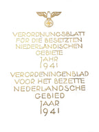 Boek: Verordnungsblad für die besetzen Niederländischen gebiete Jahr 1941