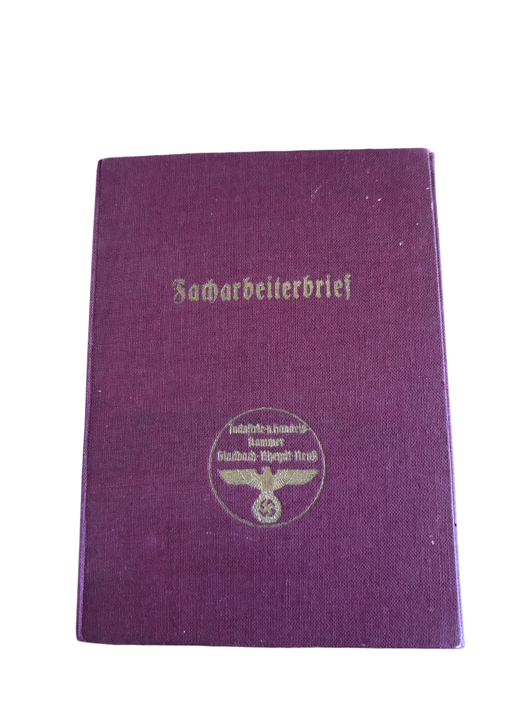 Skilled Worker Certificate Industry and Commerce Chamber Glabbach 1942