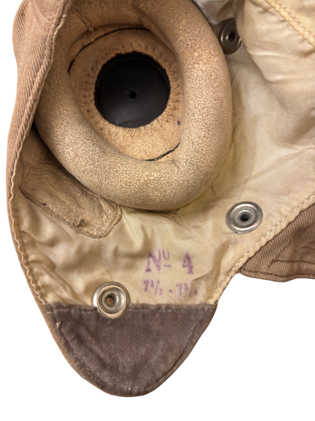 Casque de vol original anglais de type D de la Royal Air Force (RAF) Seconde Guerre mondiale