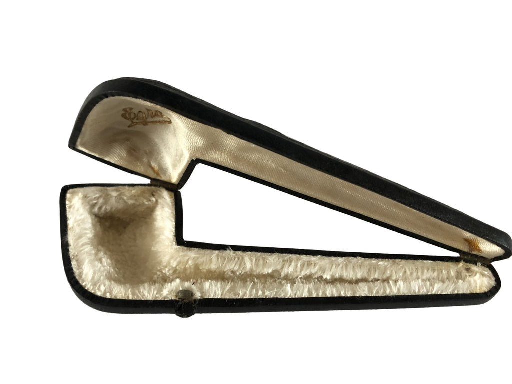 Antieke lederen pijp etui