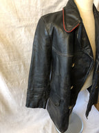 Zwart lederen motorrijders jas -50er jaren