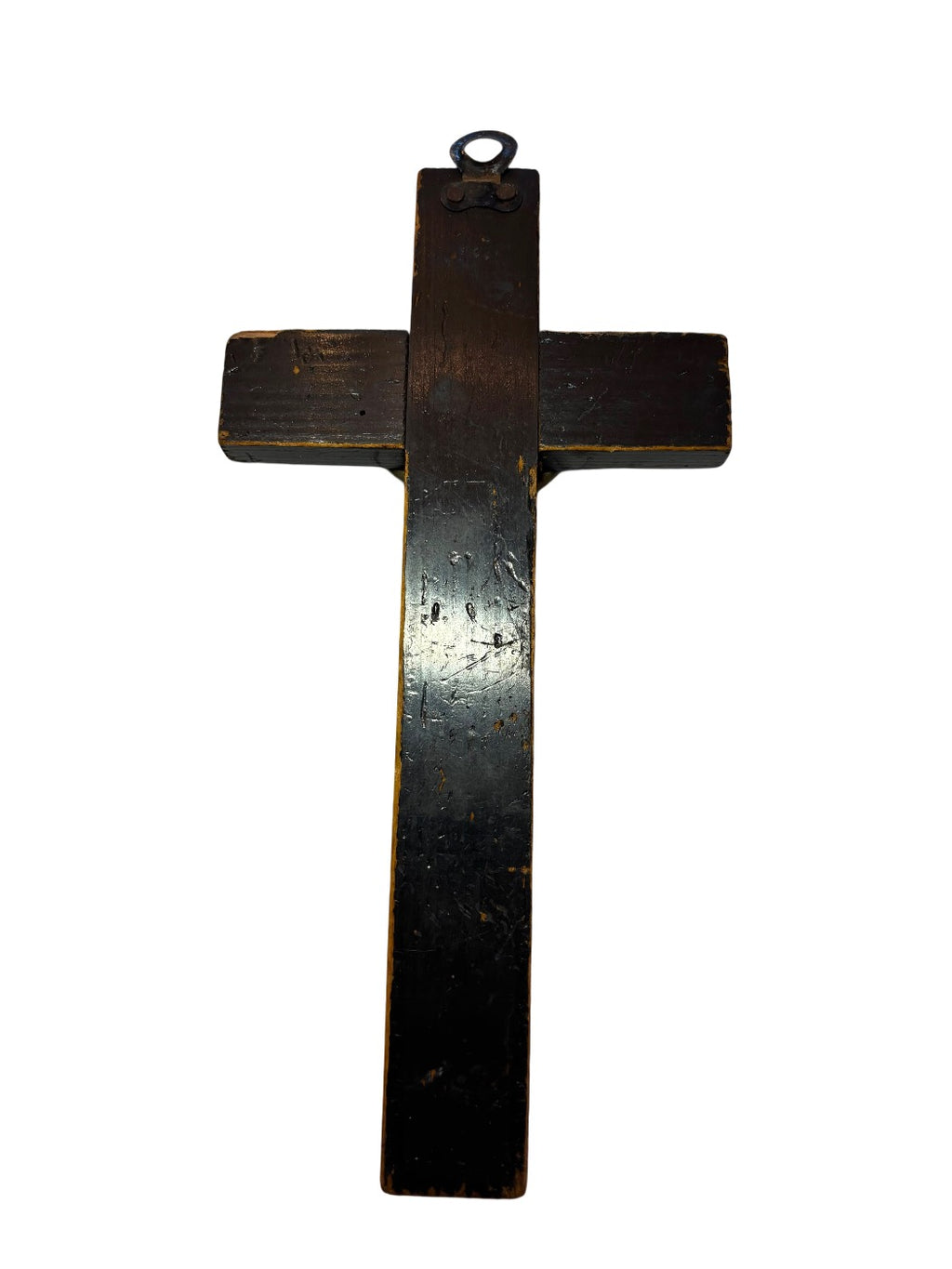 Antiek houten crucifix met metalen corpus – ca. 1820–1860