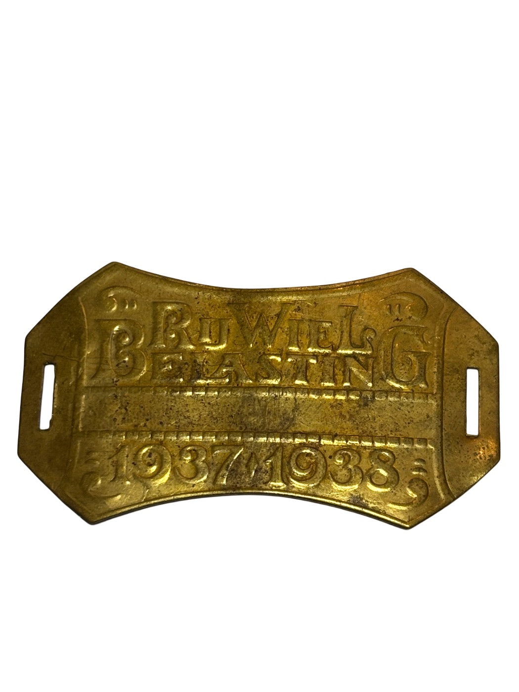 Dutch Bicycle Tax Plate 1937-1938