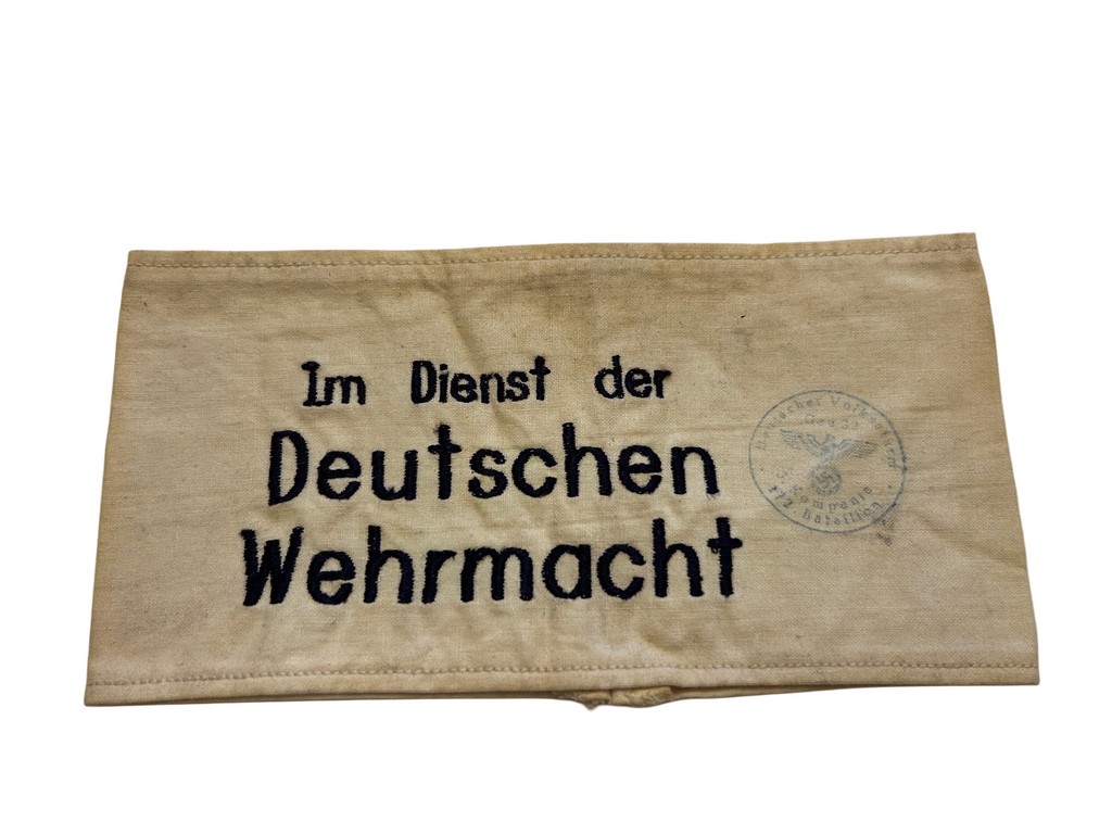 German 'Im Dienst der Deutschen Wehrmacht' sleeve band WW2 marked