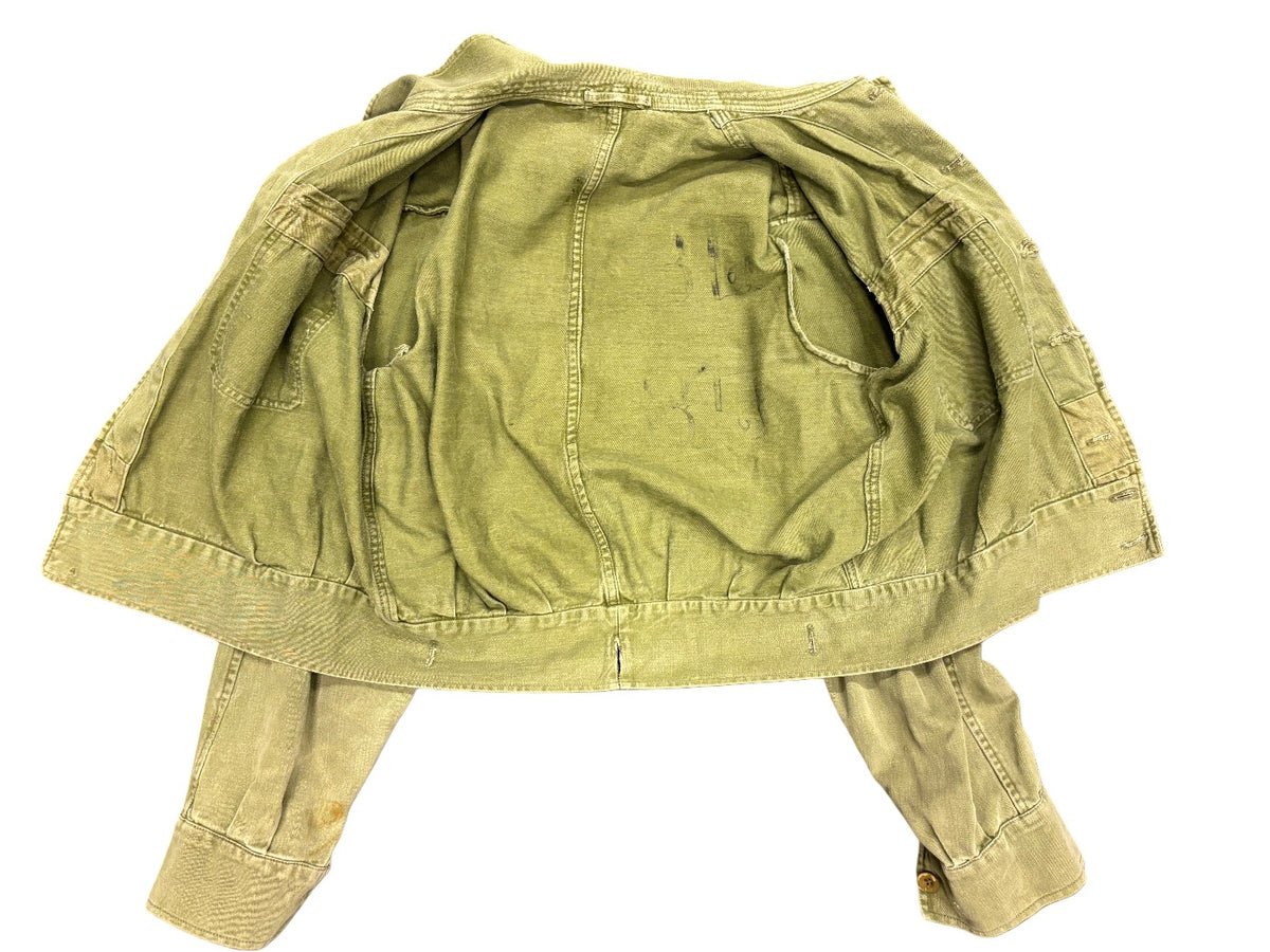 Brits legerwerkjack groen denim jaren 50