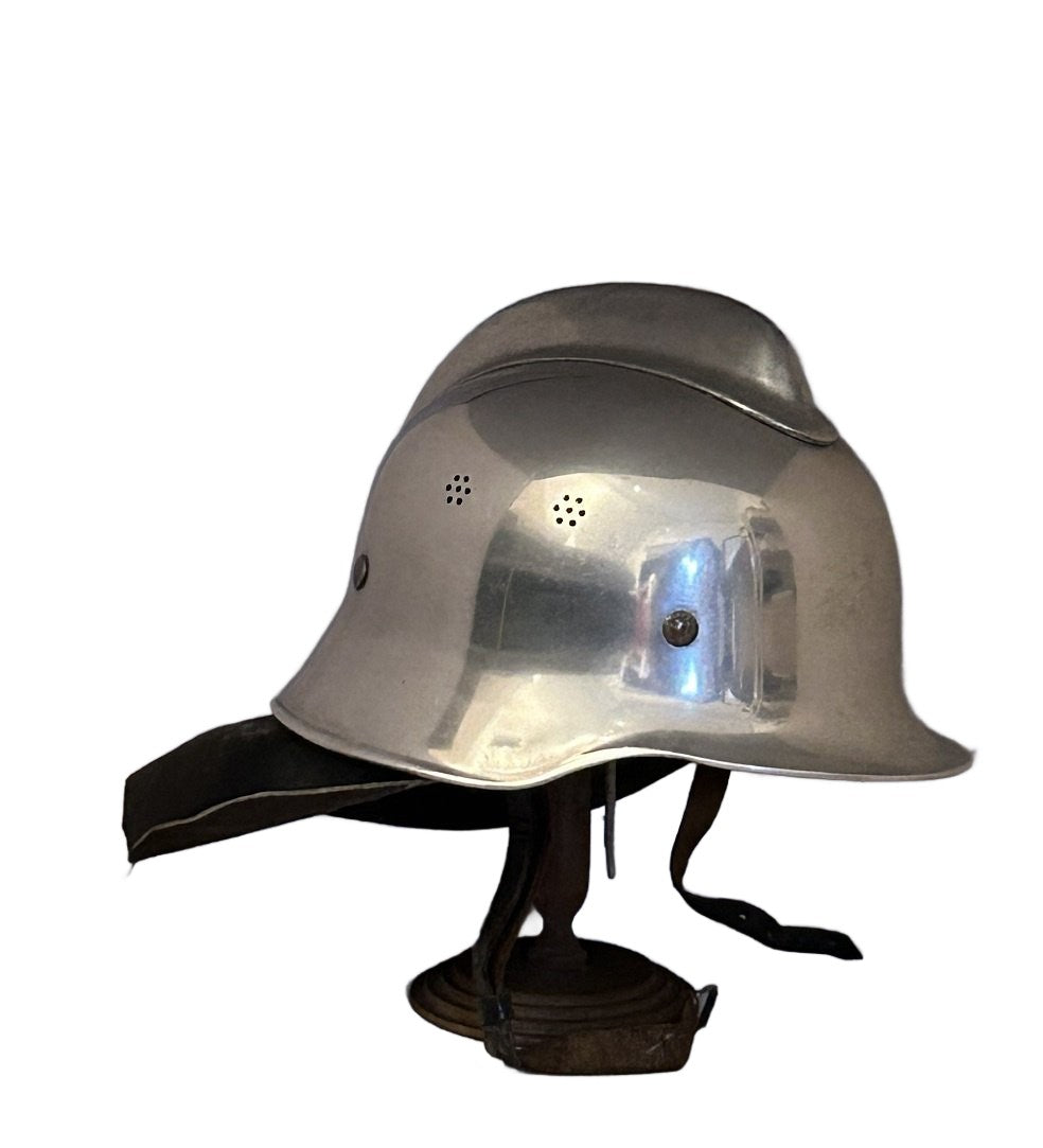Duitse Feuerwehr helm  aluminum/verchroomd, jaren  60