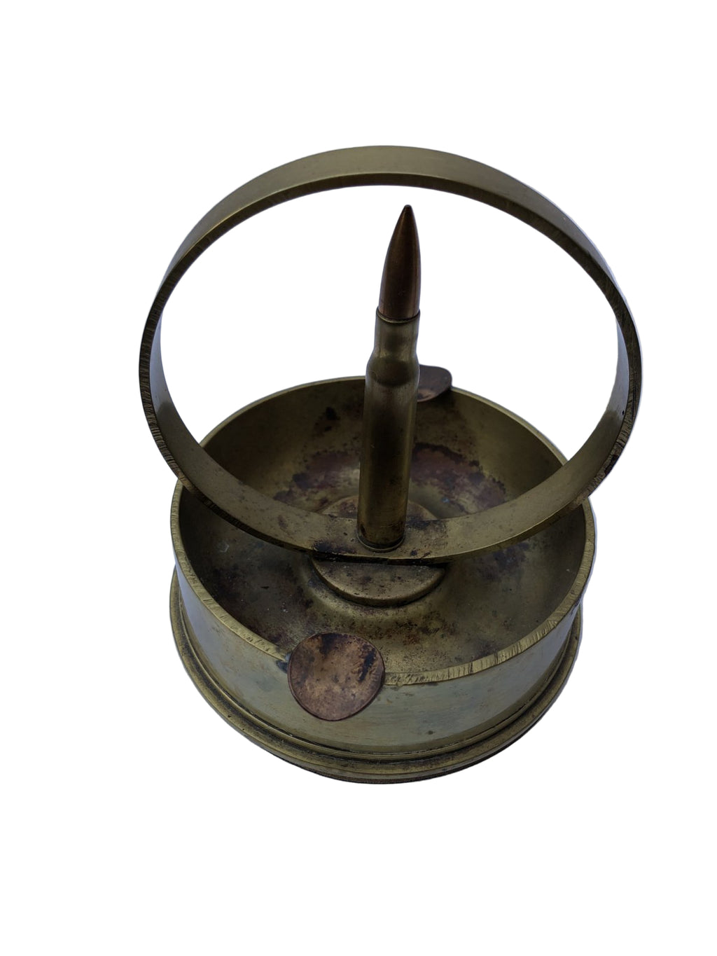 Koperen asbak gemaakt van granaathuls 25 ponder wo2