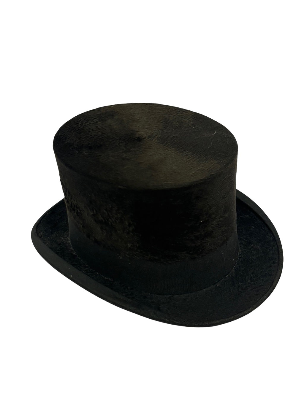 Haut-de-forme antique en soie noire 1900-1920