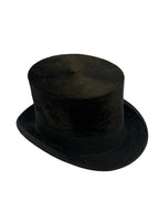 Haut-de-forme antique en soie noire 1900-1920