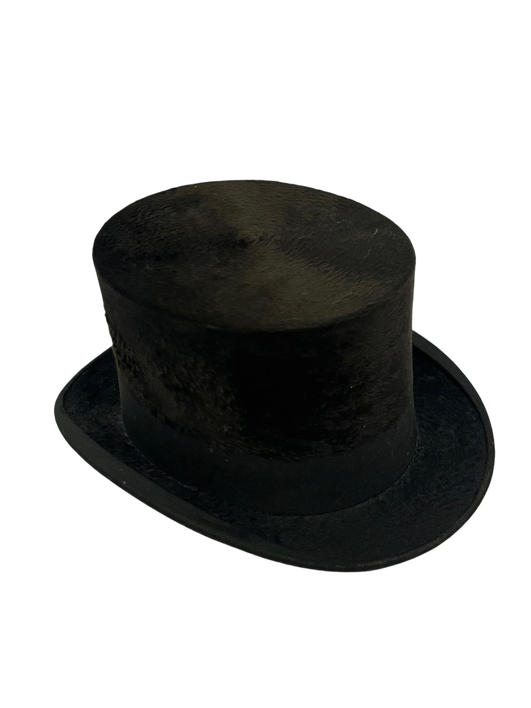 Haut-de-forme antique en soie noire 1900-1920