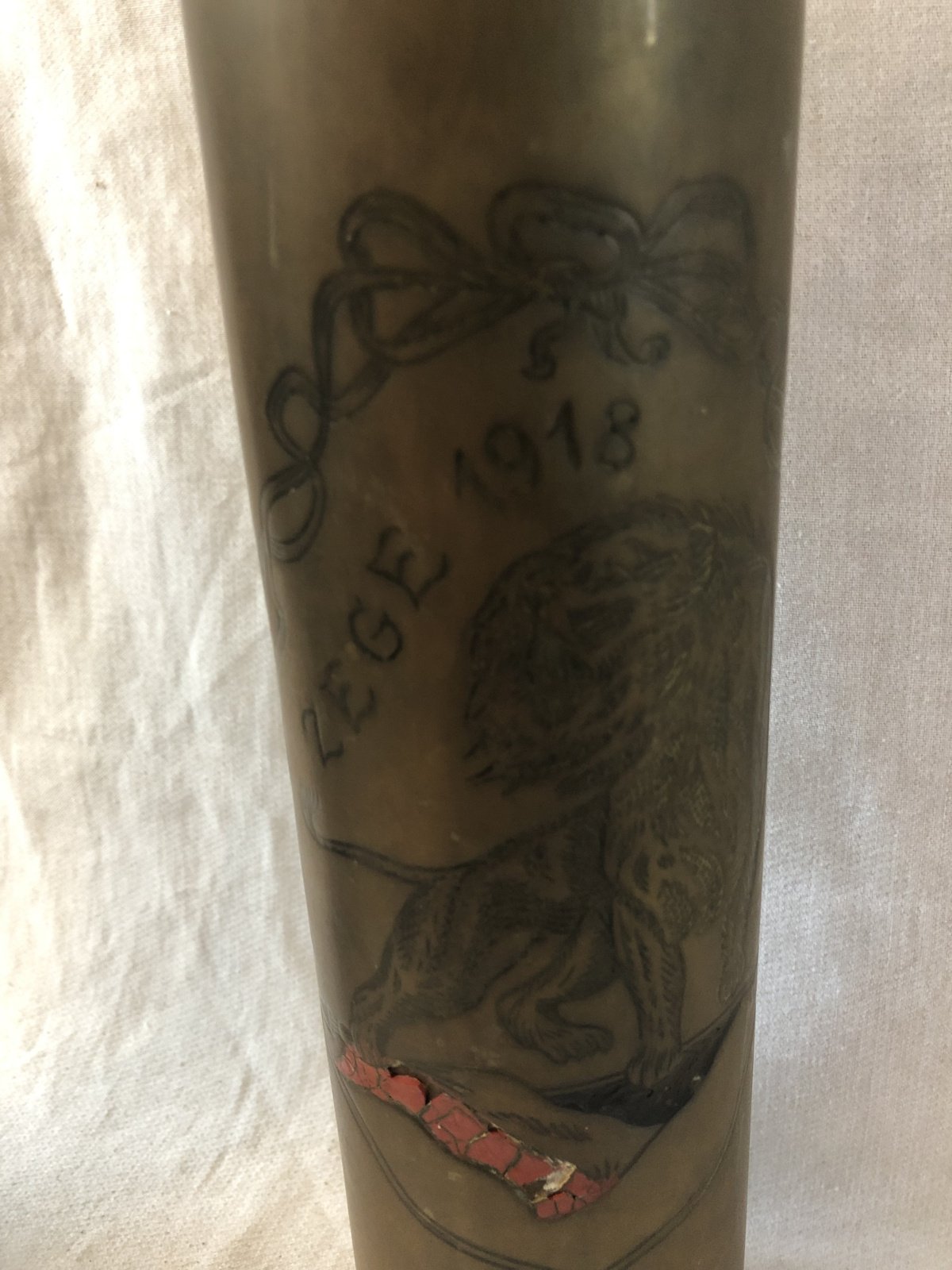 2x Koperen hulzen Slag om de Yser  1914-1918