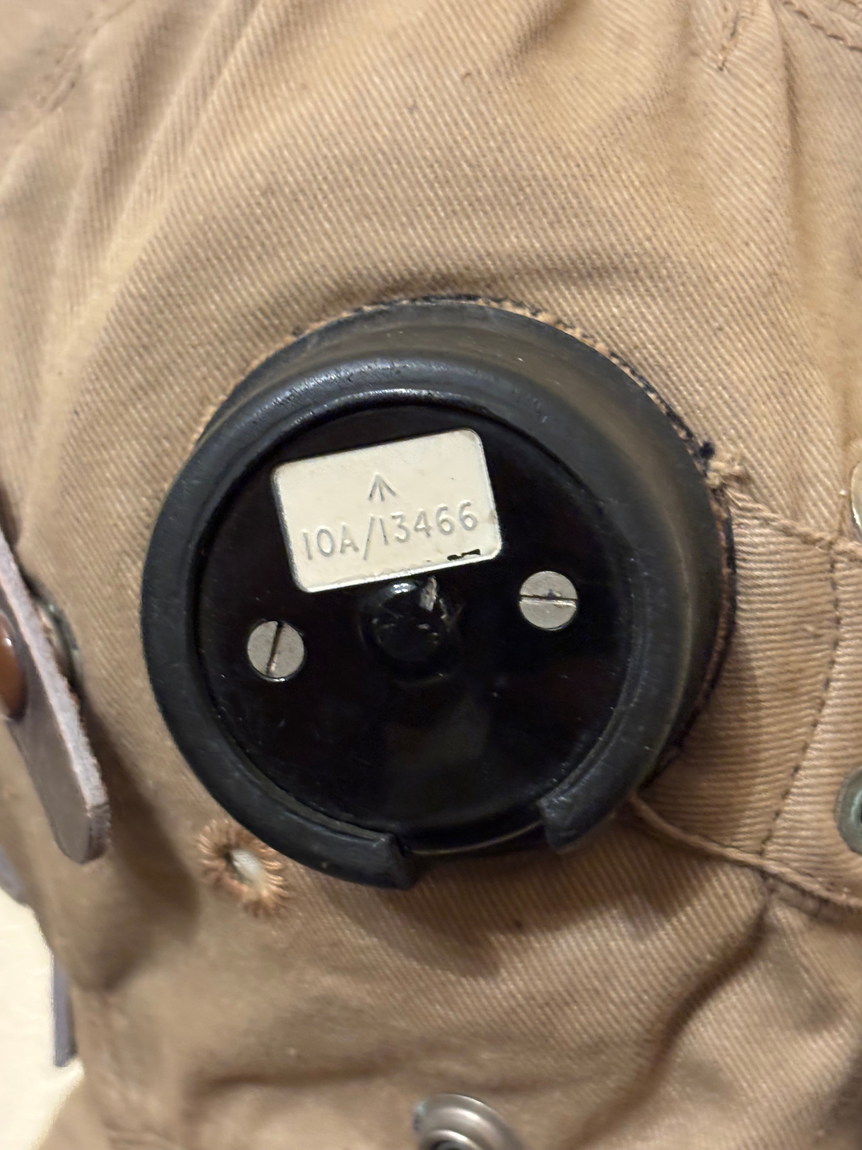 Casque de vol original anglais de type D de la Royal Air Force (RAF) Seconde Guerre mondiale