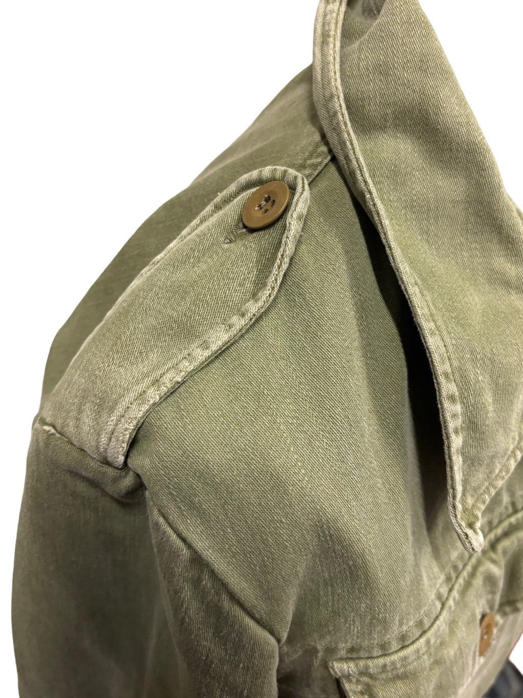 Brits legerwerkjack groen denim jaren 50