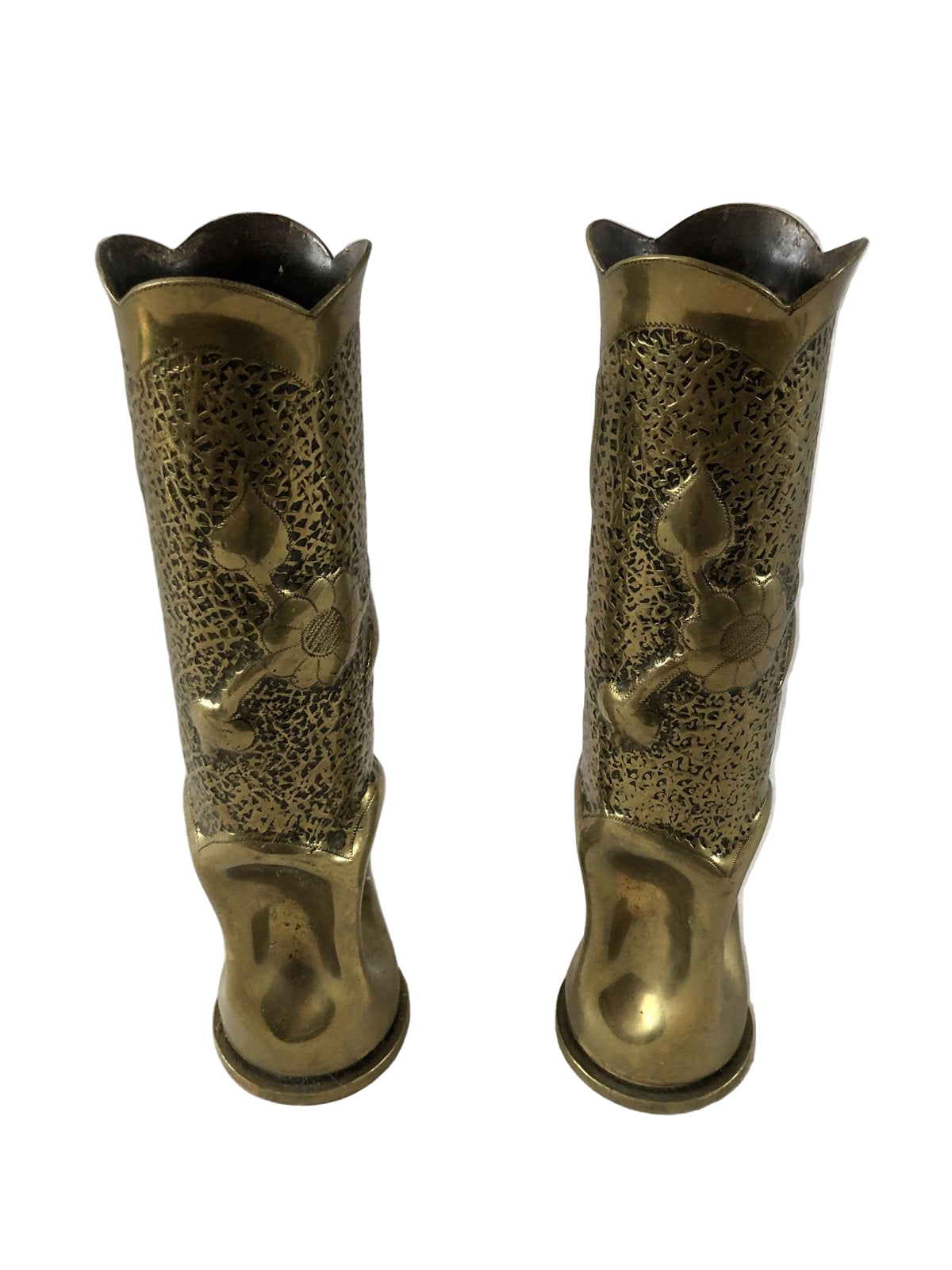 1 paar 40mm koperen bewerkte hulzen