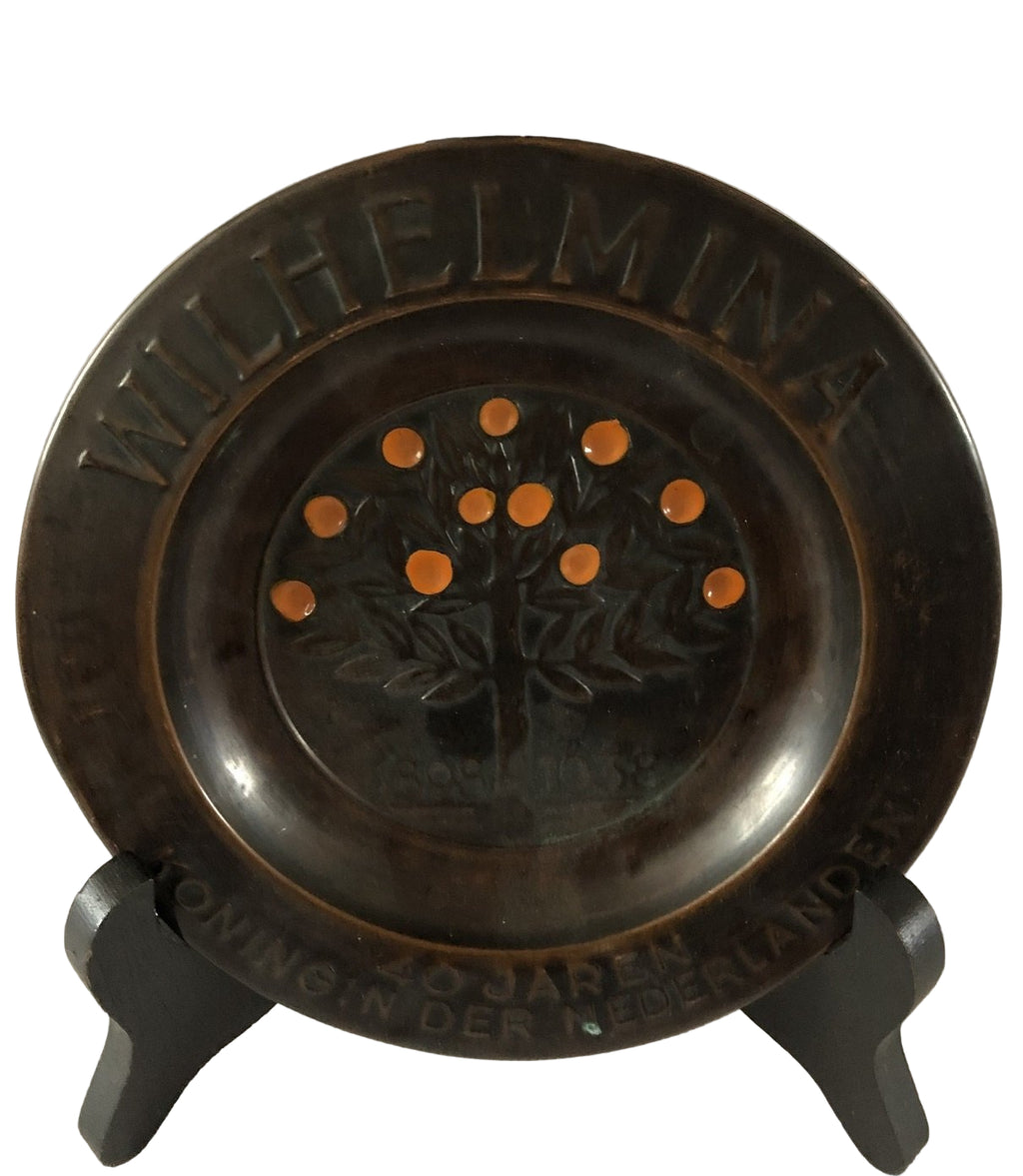 Metalen bordje Wilhelmina Koningin der Nederlanden