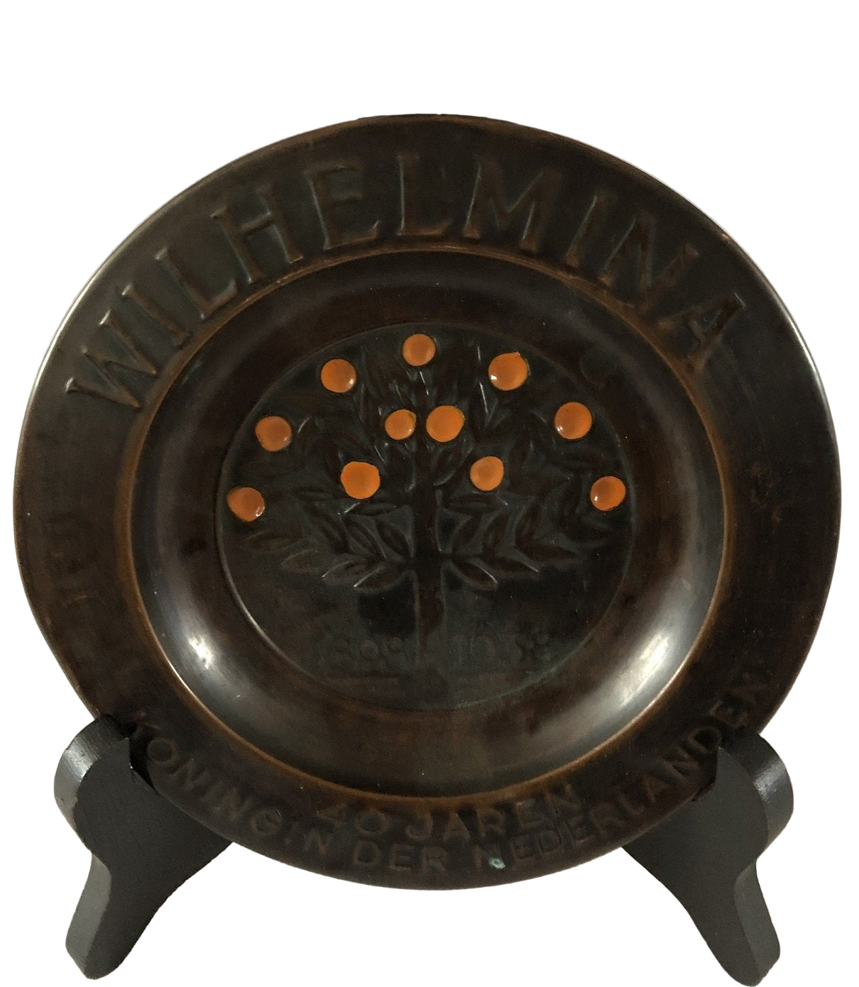 Metalen bordje Wilhelmina Koningin der Nederlanden