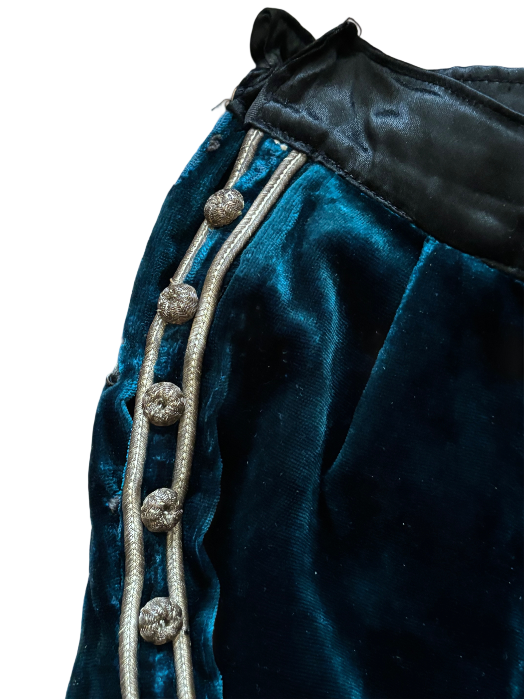 Antique French velvet theater costume, ca. 1940