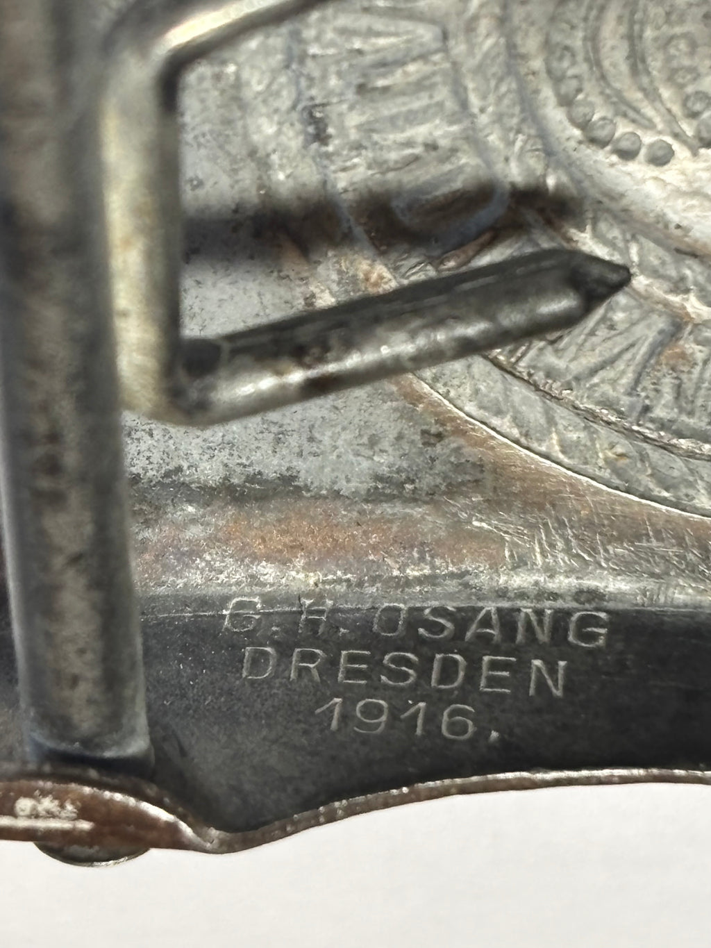 Saksische WO1 Koppelslot - G.H. Osang Dresden 1916 - Providentiae Memor