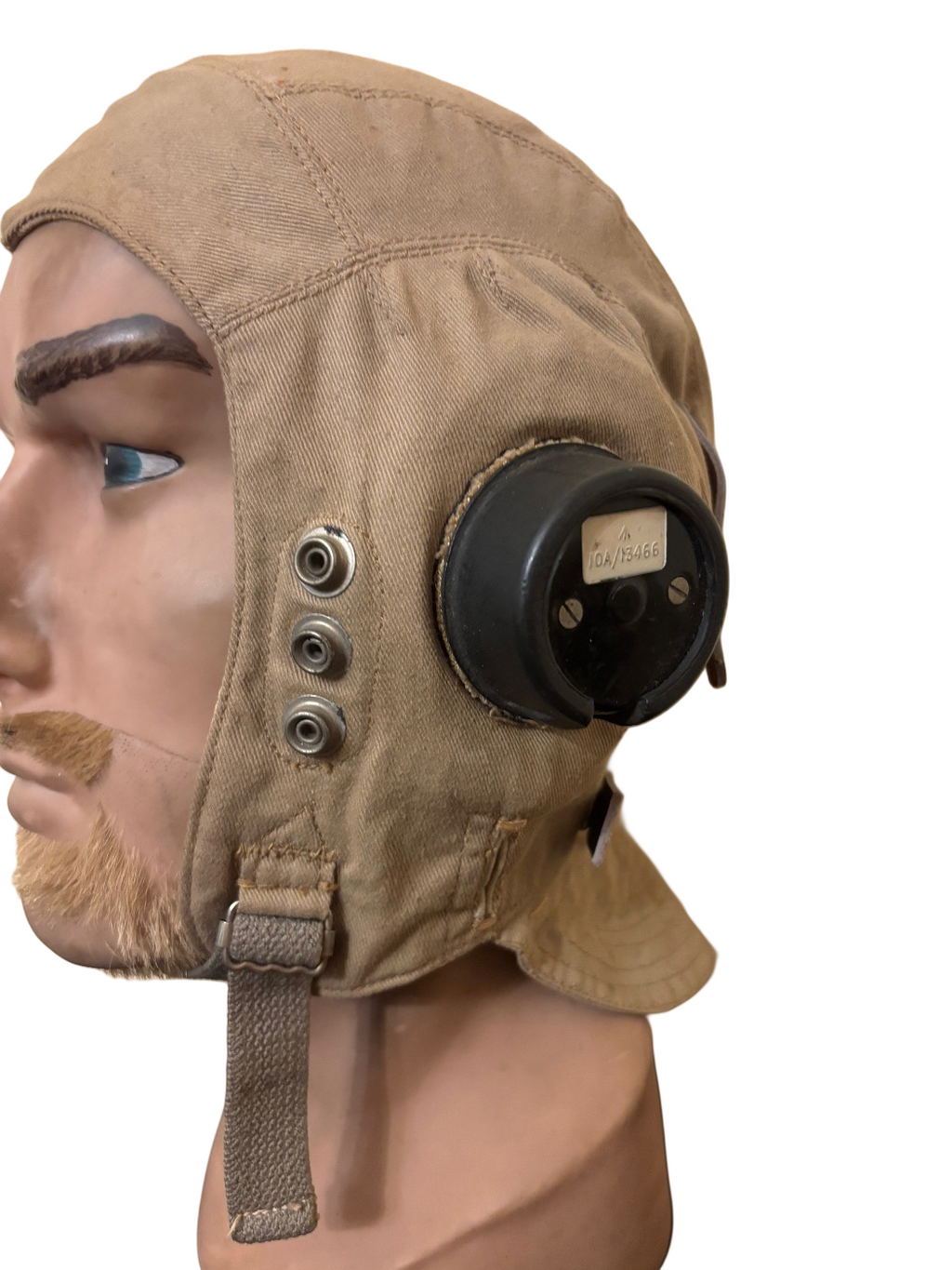 Casque de vol original anglais de type D de la Royal Air Force (RAF) Seconde Guerre mondiale