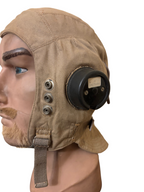 Casque de vol original anglais de type D de la Royal Air Force (RAF) Seconde Guerre mondiale