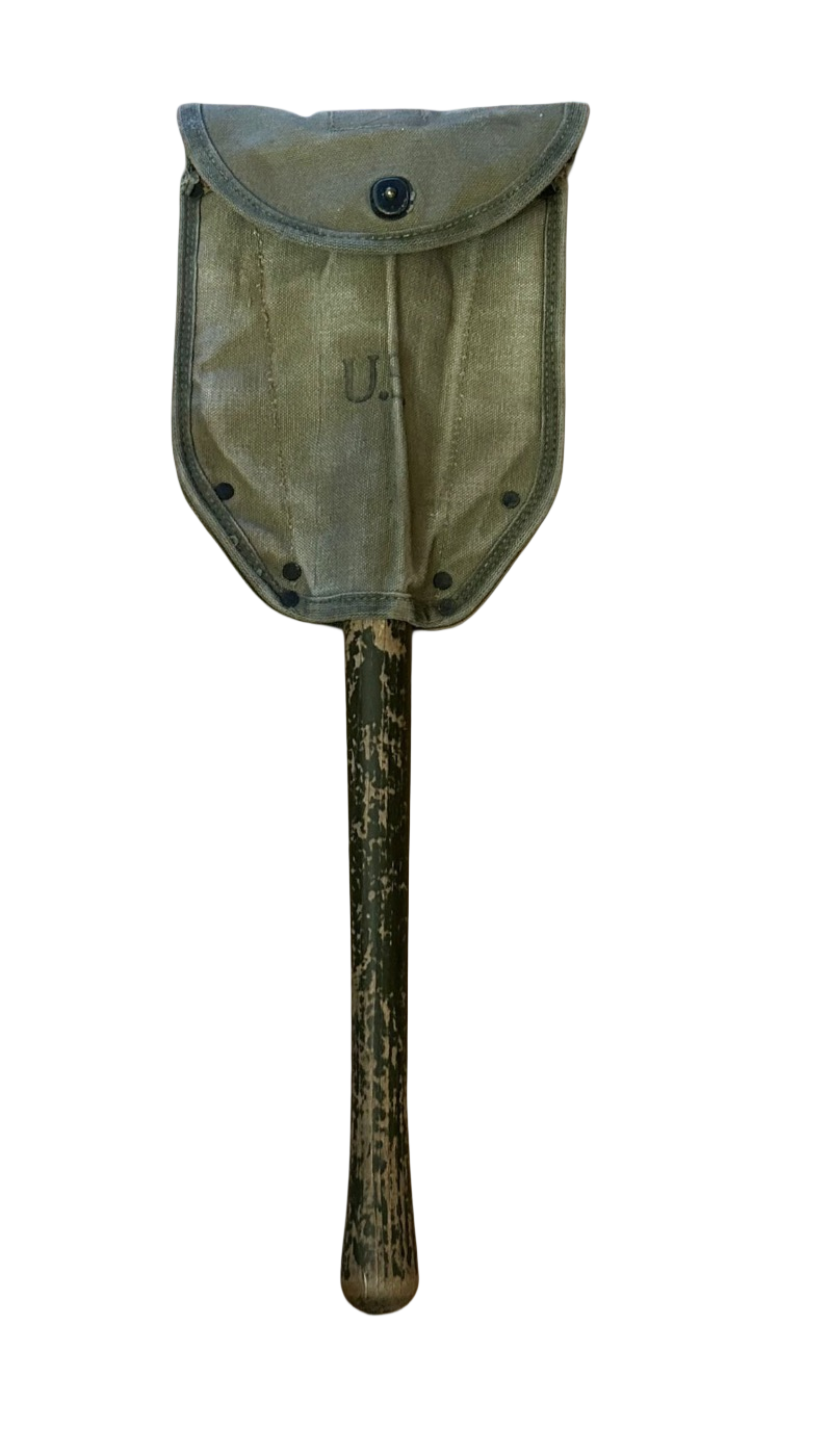 Pelle américaine M43 de la Seconde Guerre mondiale avec son transporteur