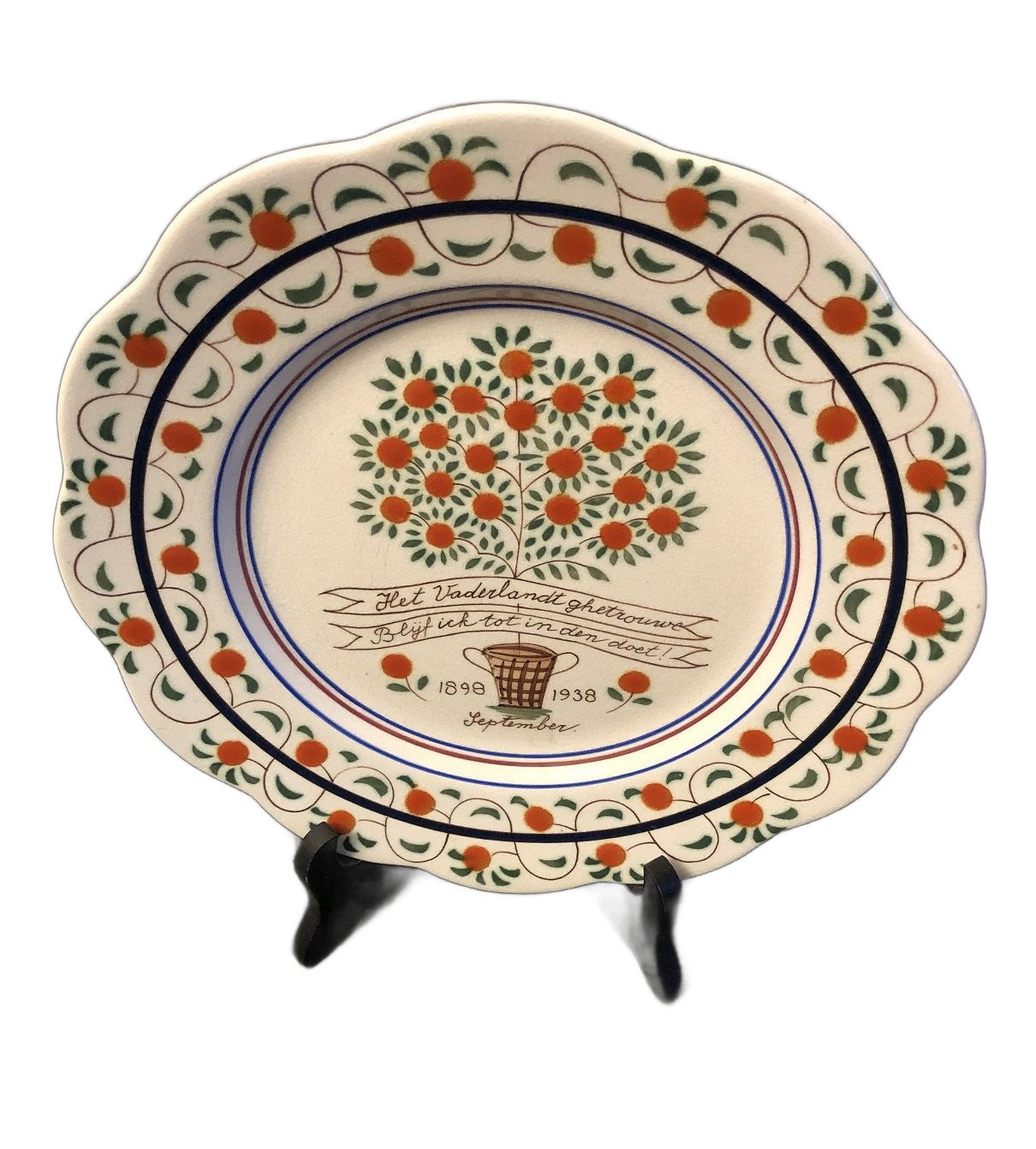 Jubileum bord Wilhelmina 1898-1938