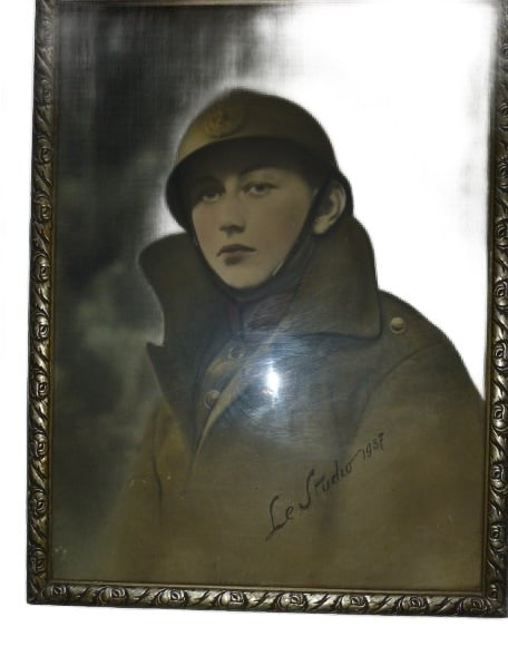 Ingelijst portret Belgische soldaat  1937 hover image