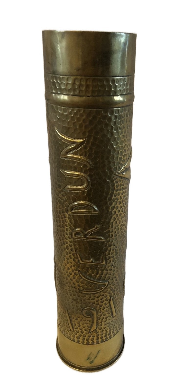 Paar koperen Franse bewerkten hulzen 1916-1917