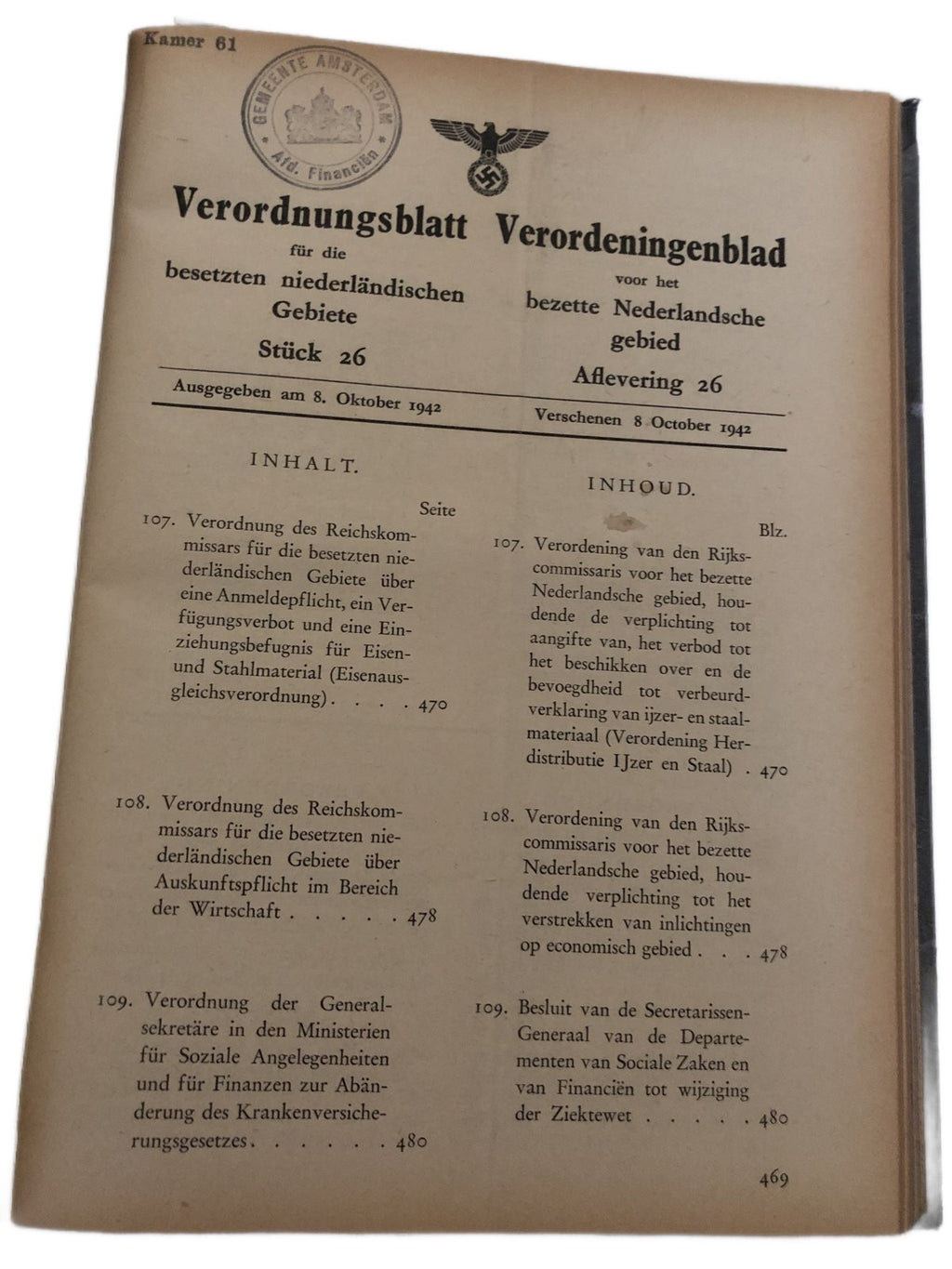 Verorderingsblad voor het bezette Nederlandsche gebied 1942