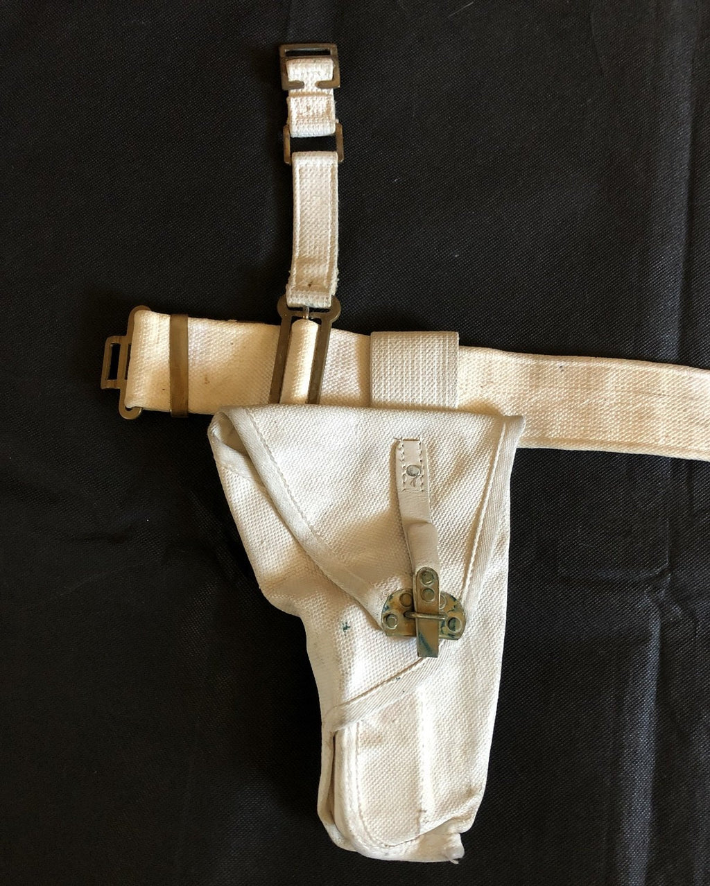 Witte webbing koppel en pistooltas FN 9 mm