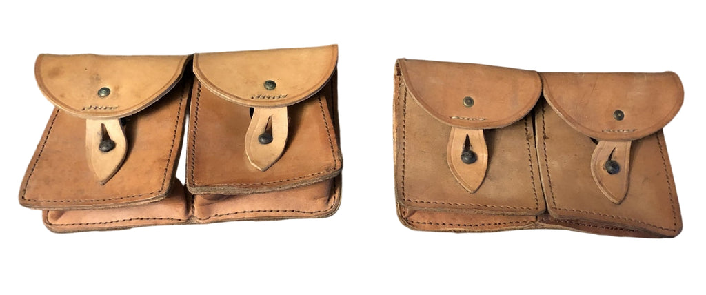 2x Bruin lederen MAS cartouchiere -36