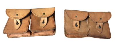 2x Bruin lederen MAS cartouchiere -36