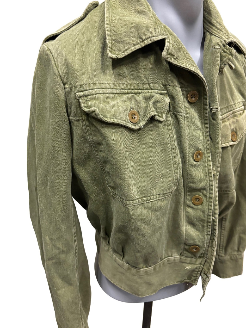 Brits legerwerkjack groen denim jaren 50