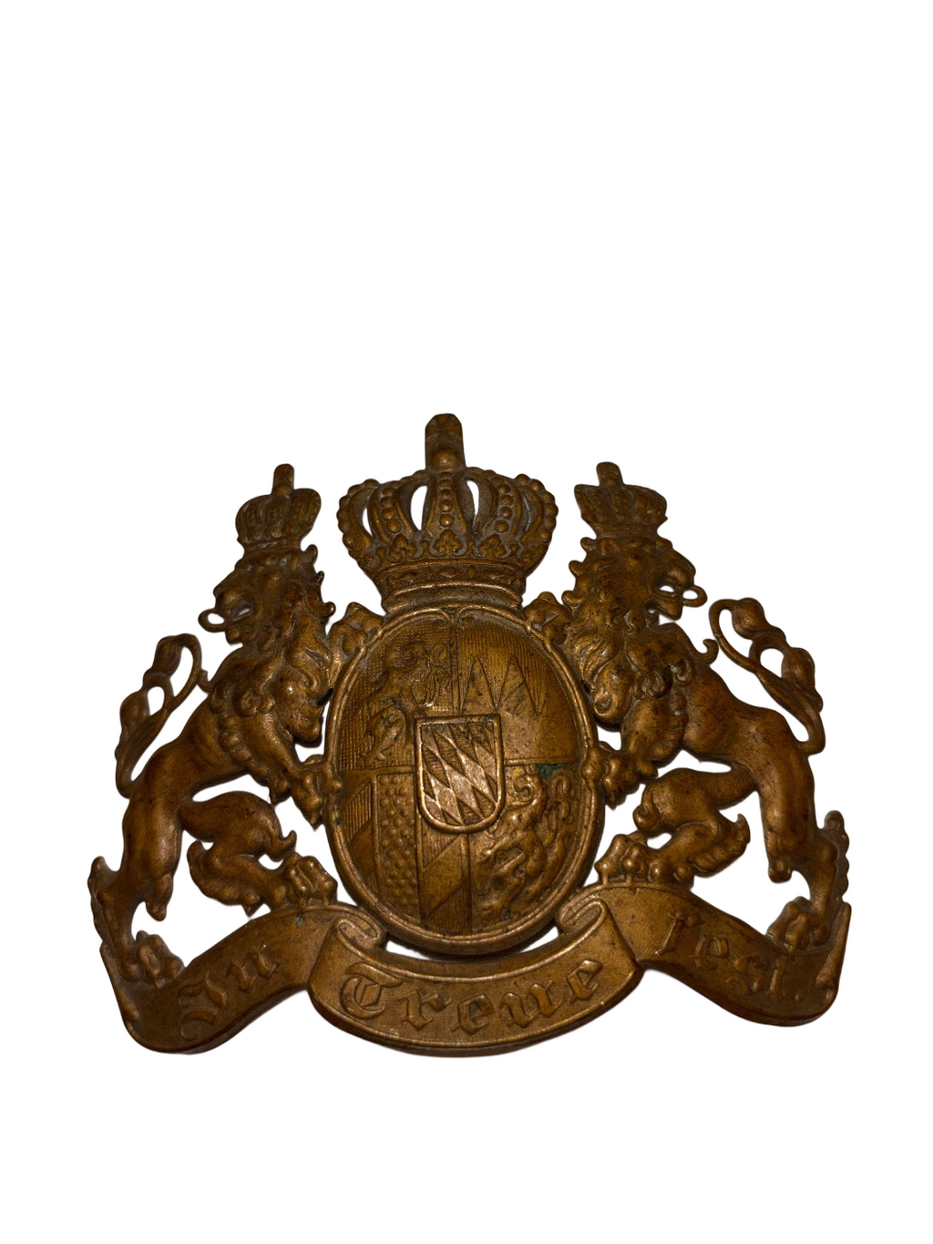 Bavarian soldiers' helmet plate "In Treue Fest"