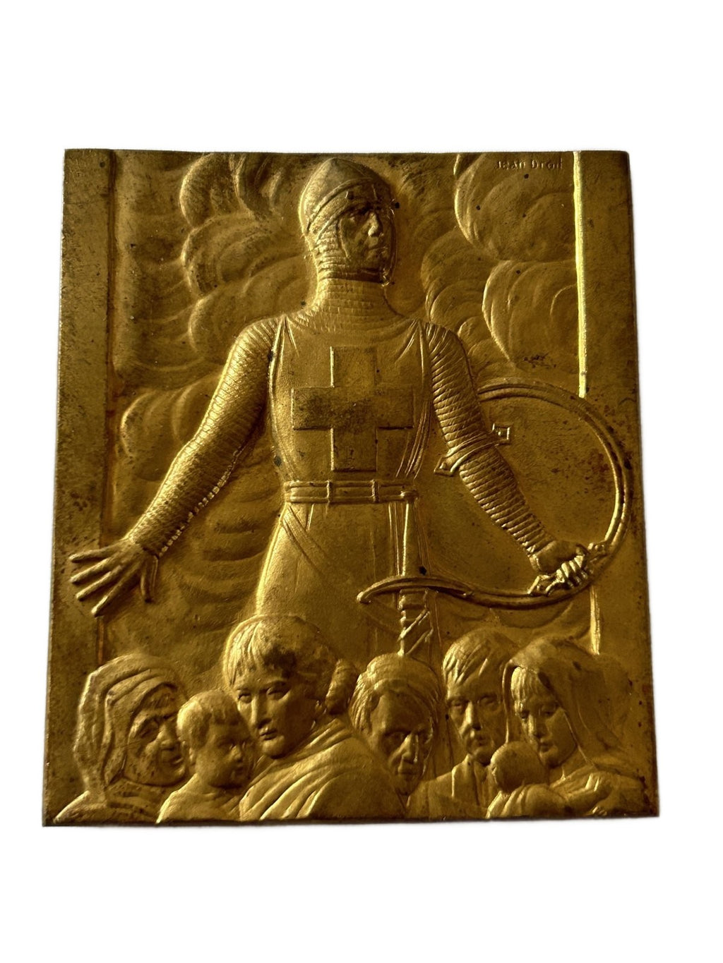 Bronzen plaquette Croix Rouge Belgique