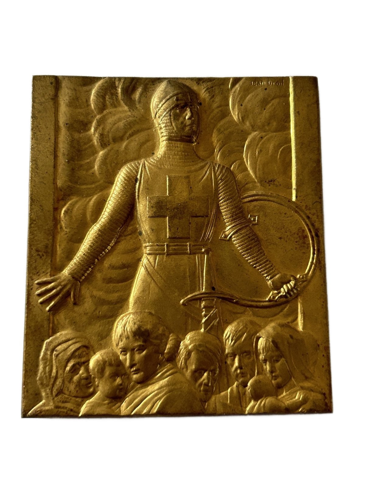 Bronzen plaquette Croix Rouge Belgique