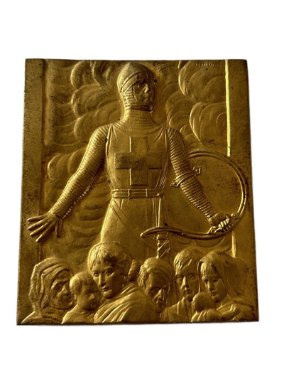 Bronzen plaquette Croix Rouge Belgique
