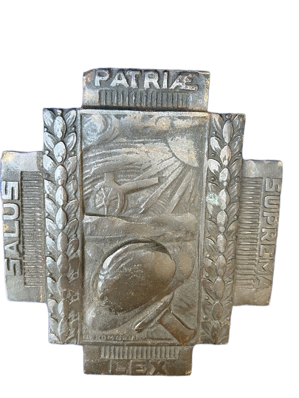 Bronzen plaquette van het Vuurkruis