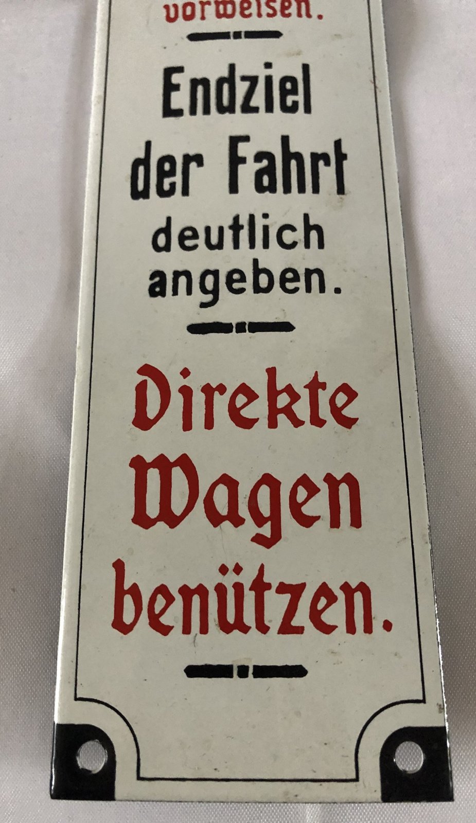 Geemailleerd deurschild  Fahrtax