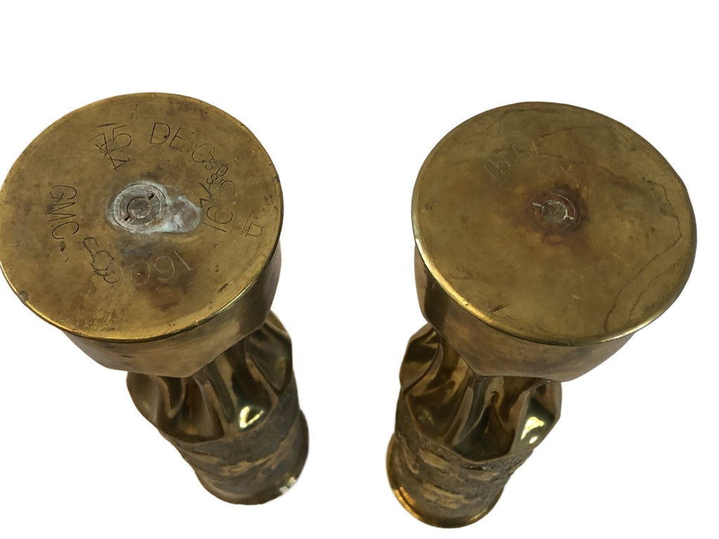 1 paar koperen bewerkten hulzen Reims WO1