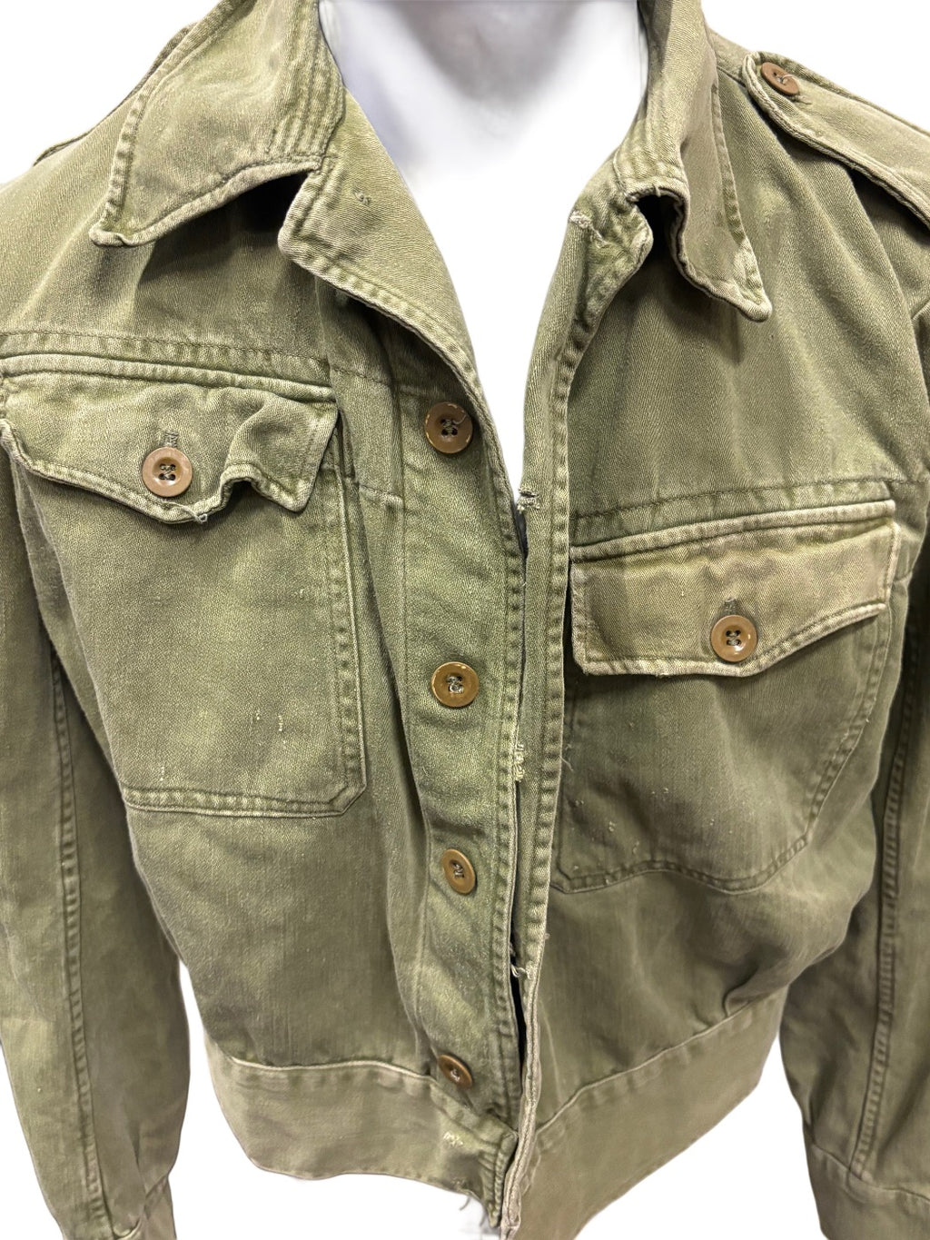Brits legerwerkjack groen denim jaren 50